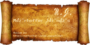 Márhoffer Jónás névjegykártya
